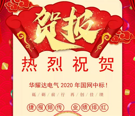 热烈祝贺华耀达电气2020年国网中标！